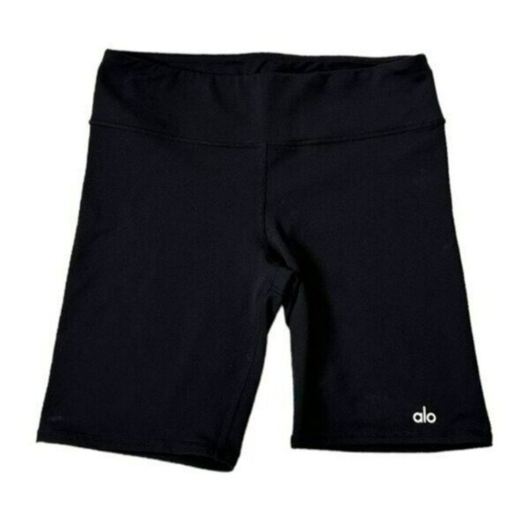 ALO Yoga Women’s Airbrush Biker Shorts Black Size Large